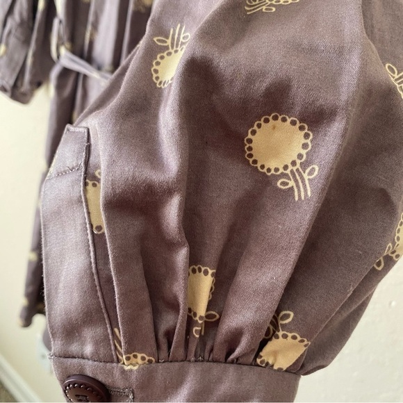 Anthropologie | Elevenses Novelty Print Floral Wrap Trench Coat Size 4 Purple - Picture 10 of 10